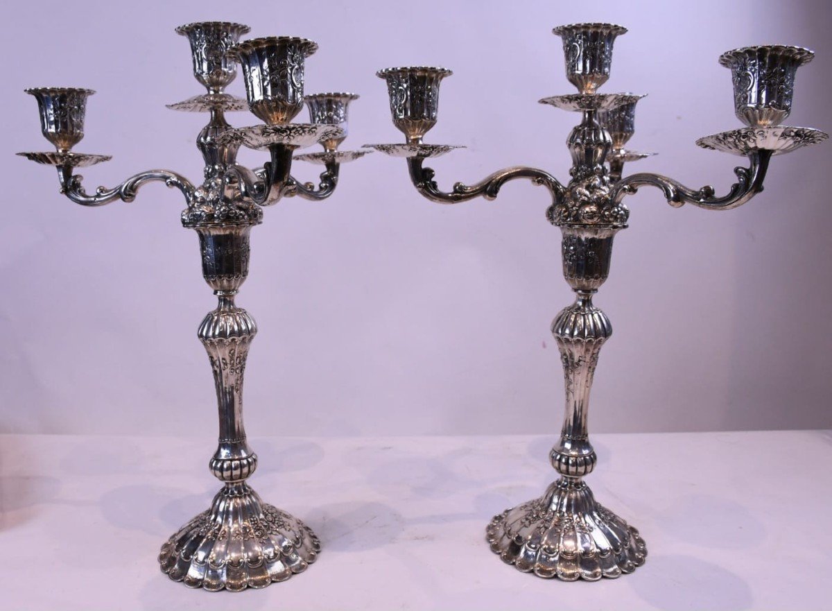 Candlesticks In 800 Silver Hallmark Germany 1888